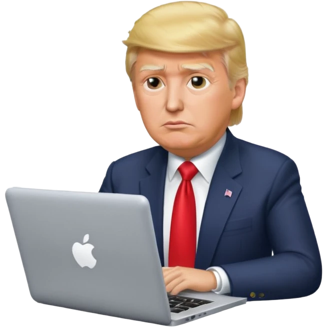 trump with laptop emoji