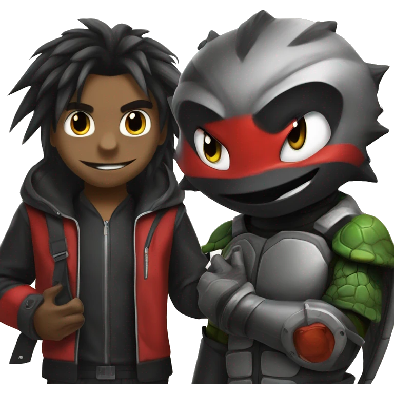Shadow the hedgehog and Raphael turtle emoji