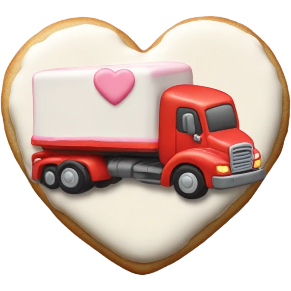 cookie heart with semi truck emoji