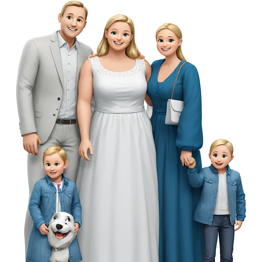 family portrait with smiles emoji