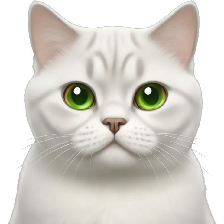 fluffy Cream british shorthair green eyes emoji
