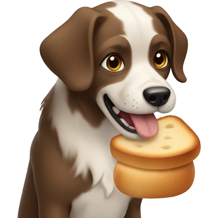 dog eating bread  emoji