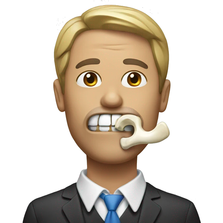 A man with a bone in his mouth  emoji