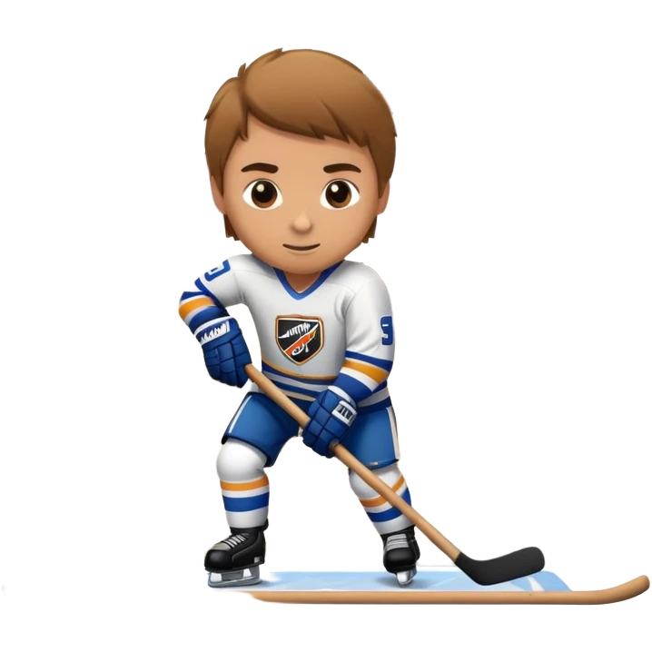 A hockey player playing on top of a house emoji