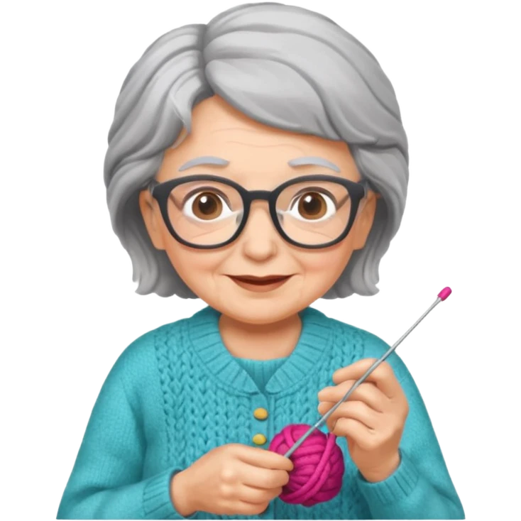 grandma knitting emoji