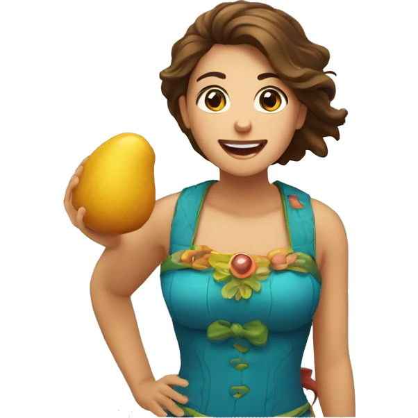 Garota bonita chamando com mão para seguir  emoji