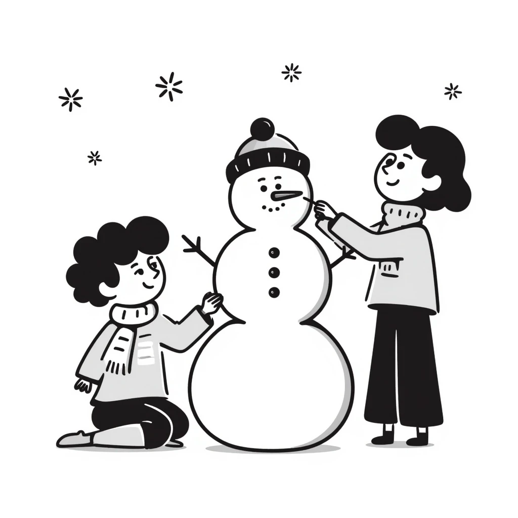 people making a snowman emoji