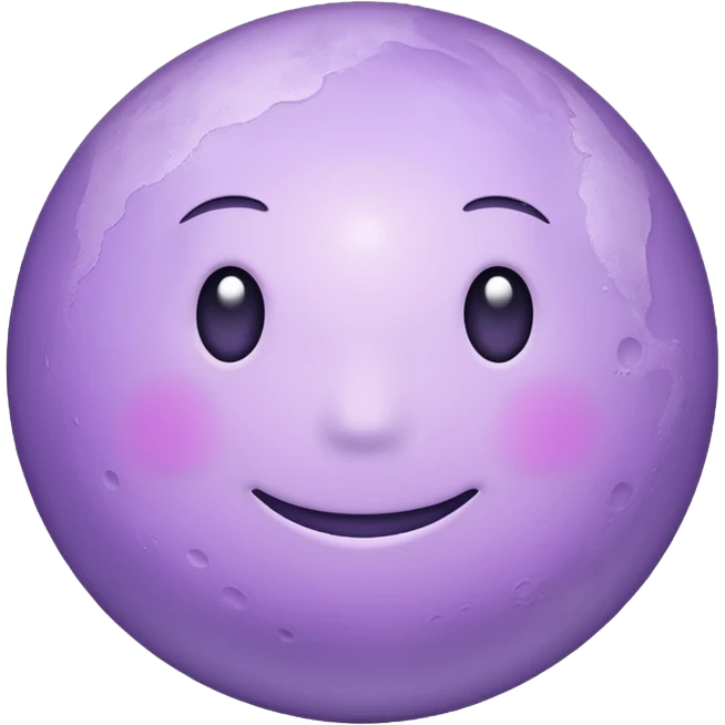 realistic Light purple moon emoji