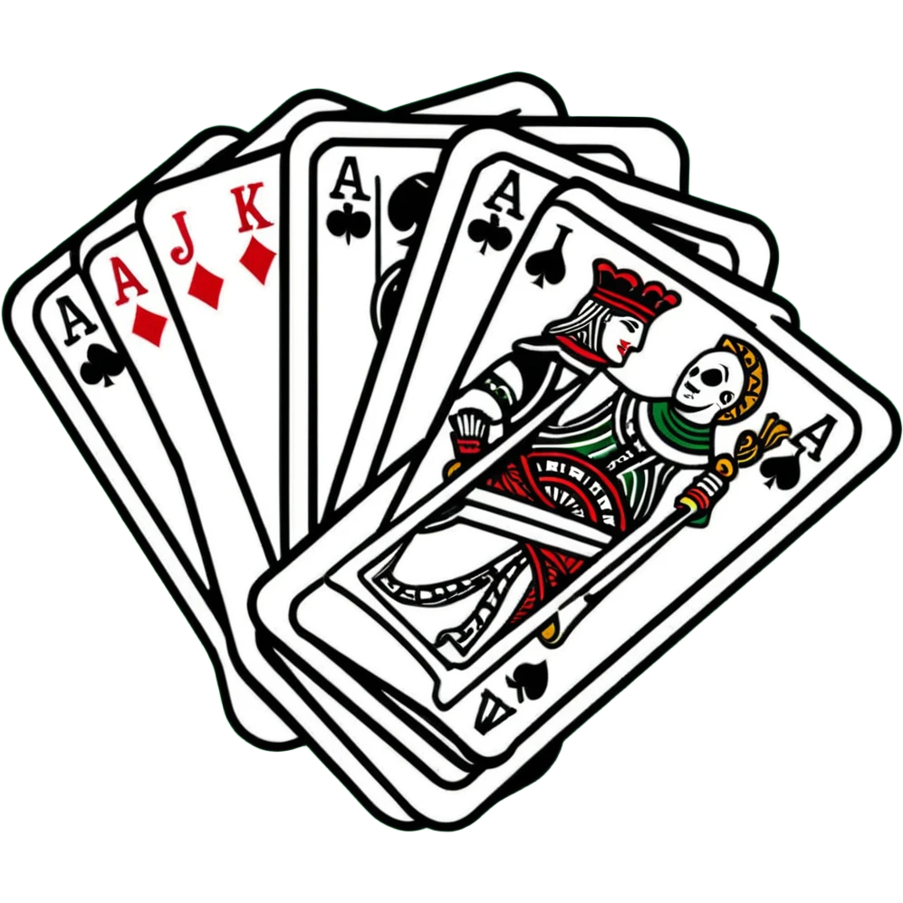 Canasta card game with red canasta meld and jokers emoji