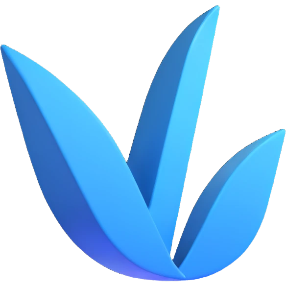 sleek blue and white 3D corporate logo emoji