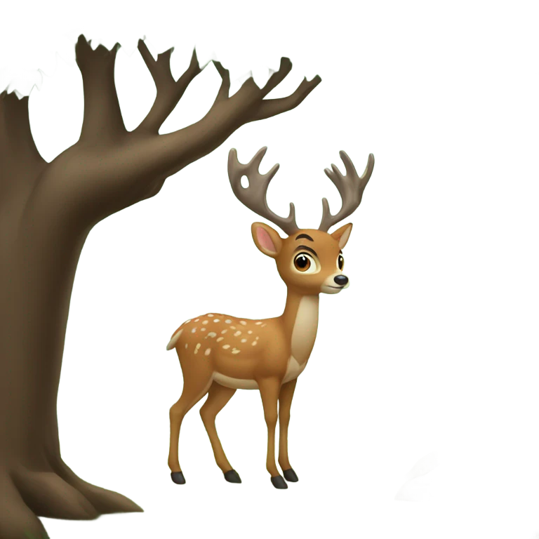Deer under tree stand emoji