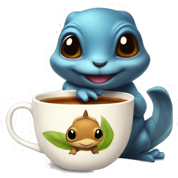 Squirtel having tea emoji