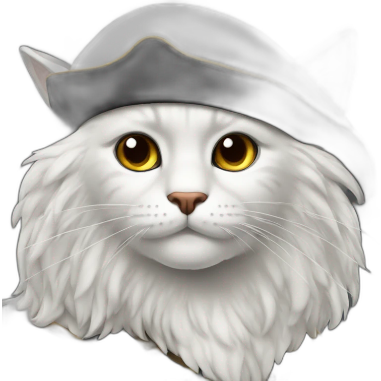 Gato pirata branco emoji