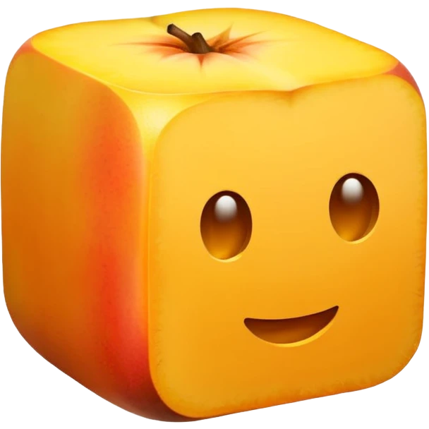 minimal emoji of sliced mango with cube-cut surface, square mango, bright yellow-orange, no face, isolated, no background emoji