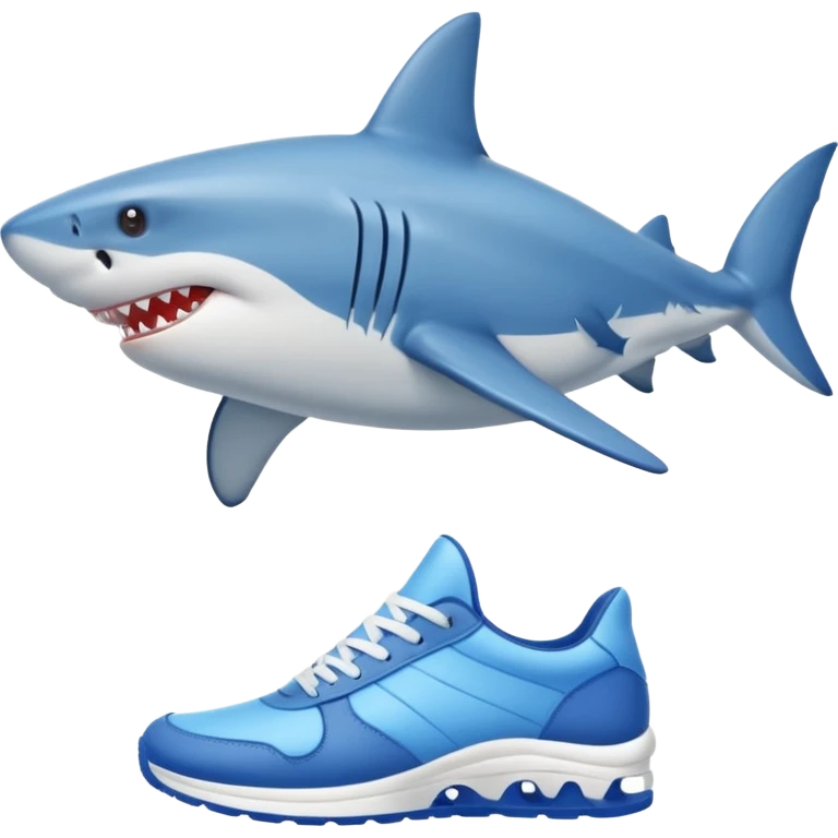 A SHARK WITH 4 LEGS AND WEARING BLUE SNEAKERS  emoji