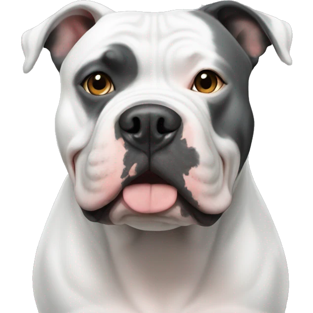 american bully white with grey patches emoji