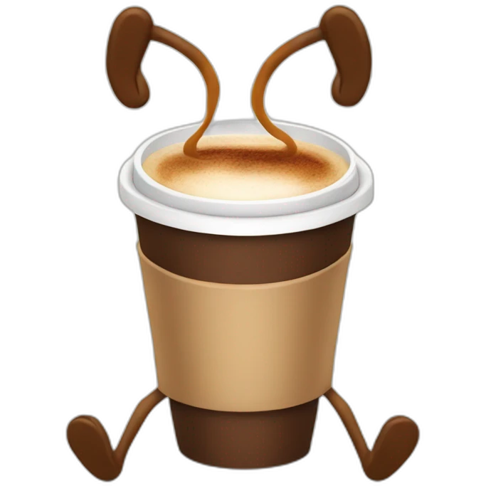 Coffee with legs emoji