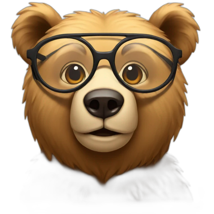 bear with glasses emoji
