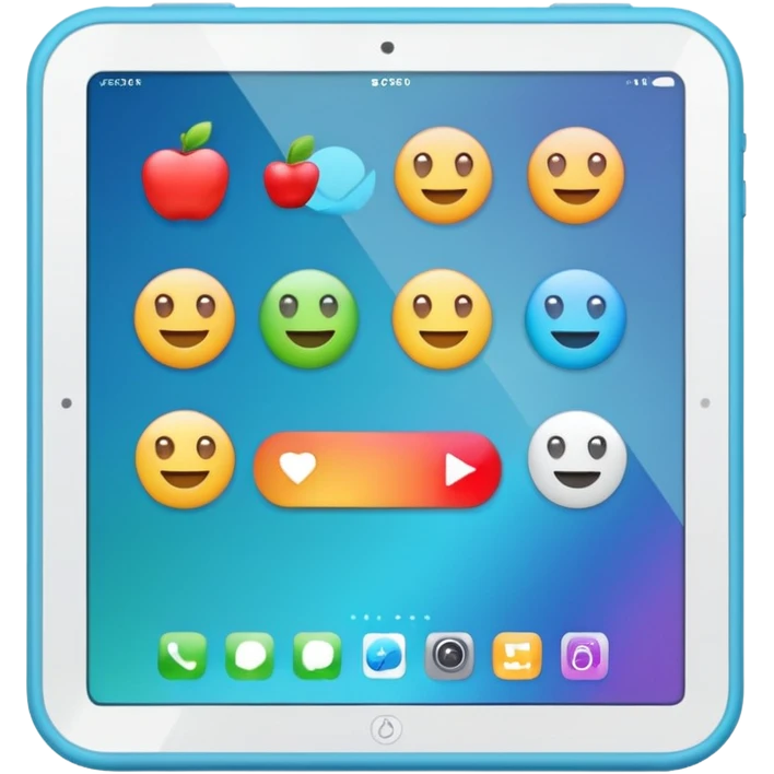 tablet with rounded corners, on the screenonline course emoji