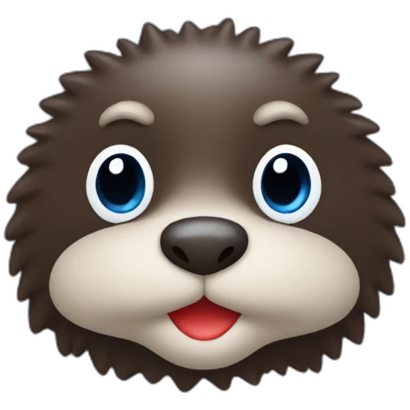 A mole blue and red emoji