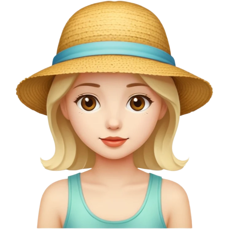 cute girl with summer hat emoji
