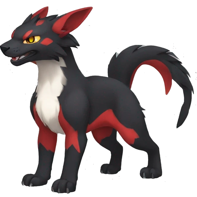 cool black red animal hybrid Fakemon full body emoji