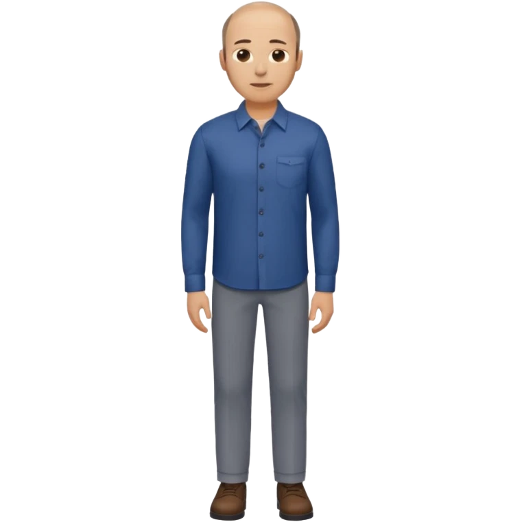 man mid 30's shirt and trousers balding hairline standing emoji