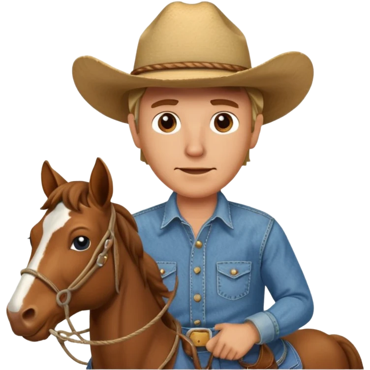 Rancher Riding A Horse And Roping Cattle emoji