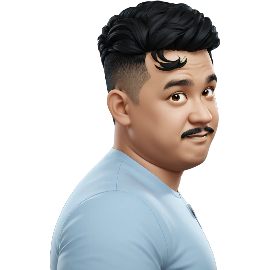 male with mustache in focus emoji