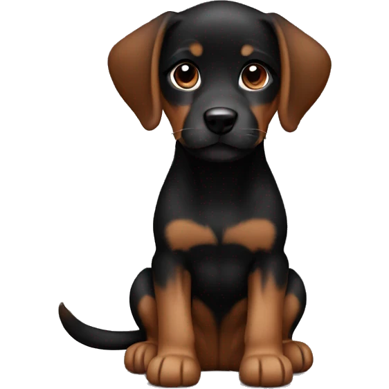 Black and brown puppy emoji