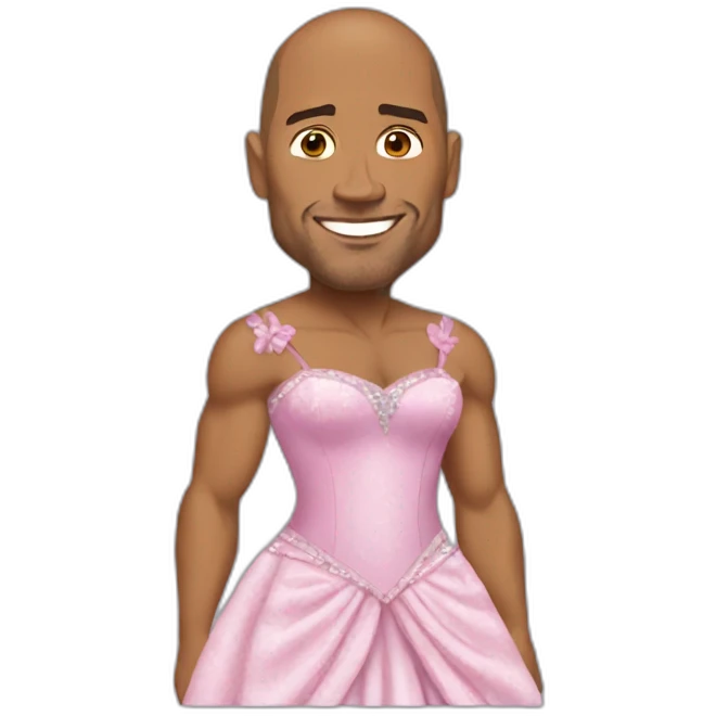 Dwayne Johnson with a princess dress emoji