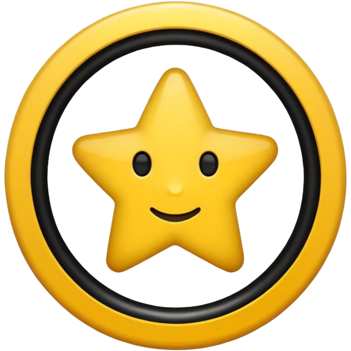 Cercle fond jaune avec une etoile noir emoji