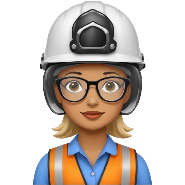 woman wearing helmet glasses emoji
