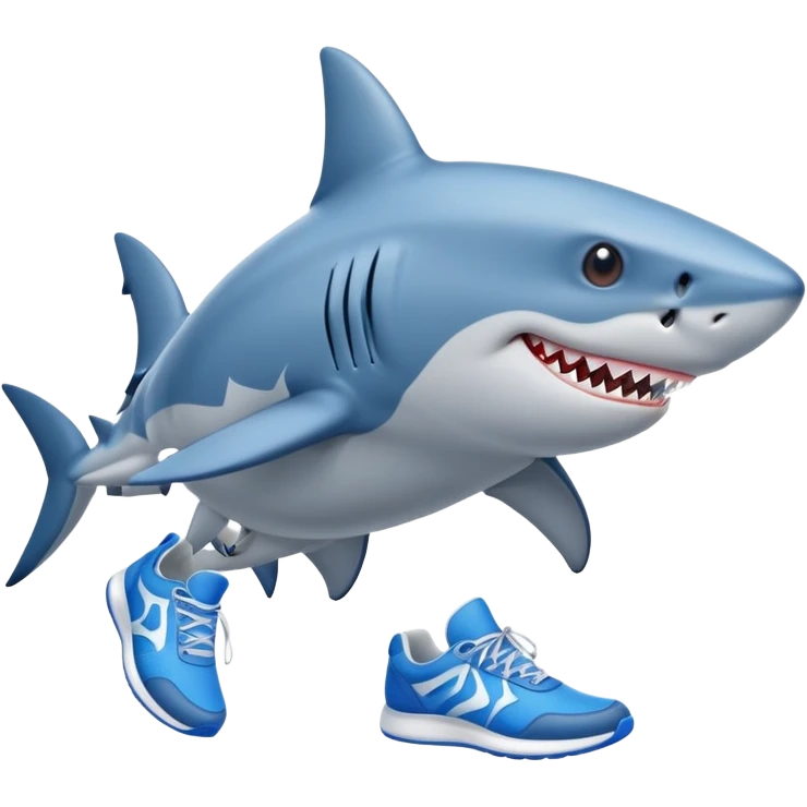 Shark with blue sneakers emoji