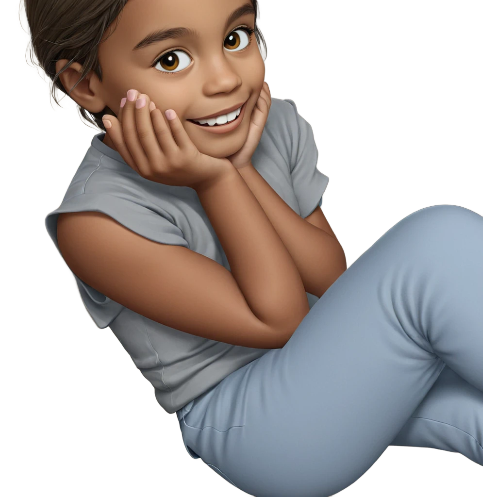 smiling girl looking at viewer emoji