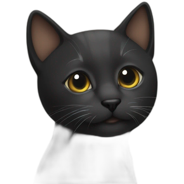 Dos gatos uno negro y otra karey emoji