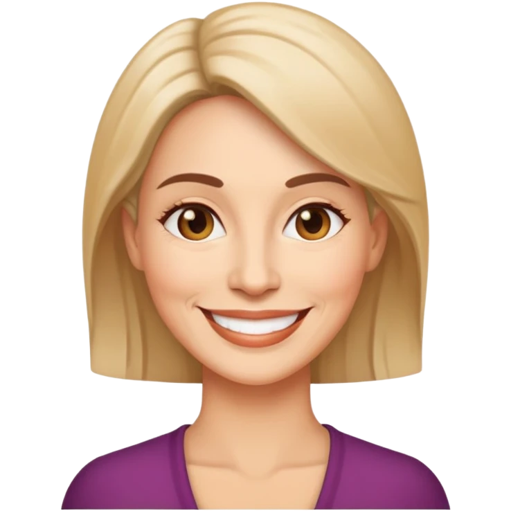 Give me a woman of 47 smiling emoji  emoji