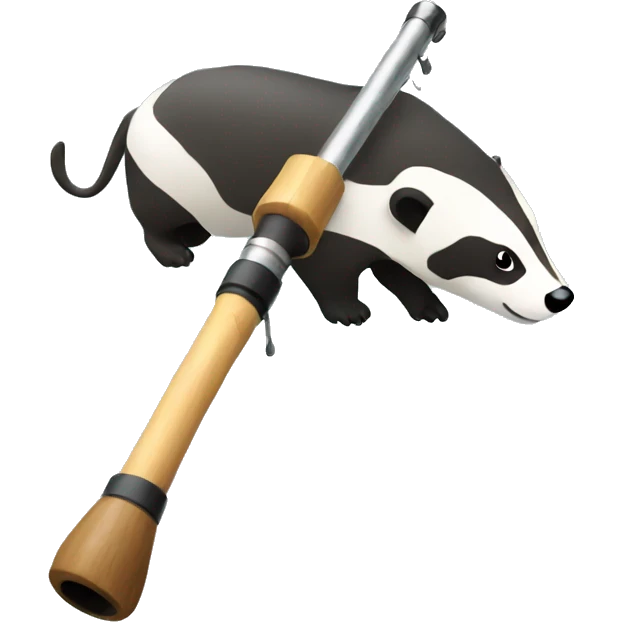 Badger fishing rod emoji