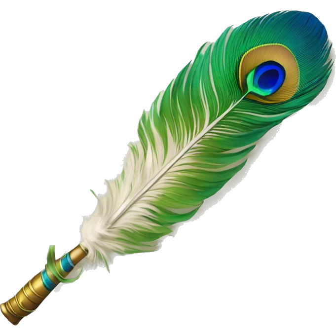 Krishna's peacock feather and flute emoji