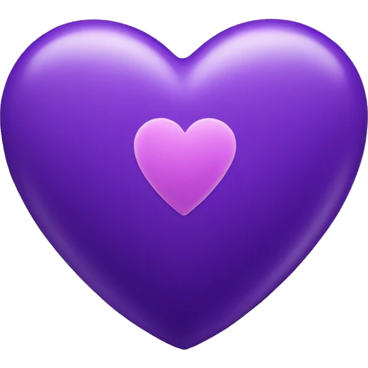 Purple heart with a t in the middle emoji