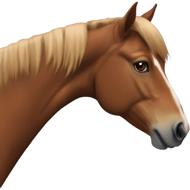 chesnut horse with chesnut mane with white line on head and girl emoji