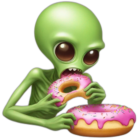 alien eating donut emoji