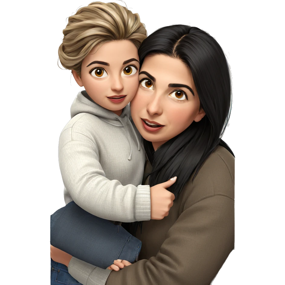 two girls in casual fashion emoji