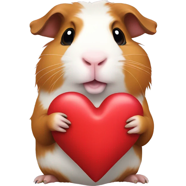 Guinea pig holding heart emoji
