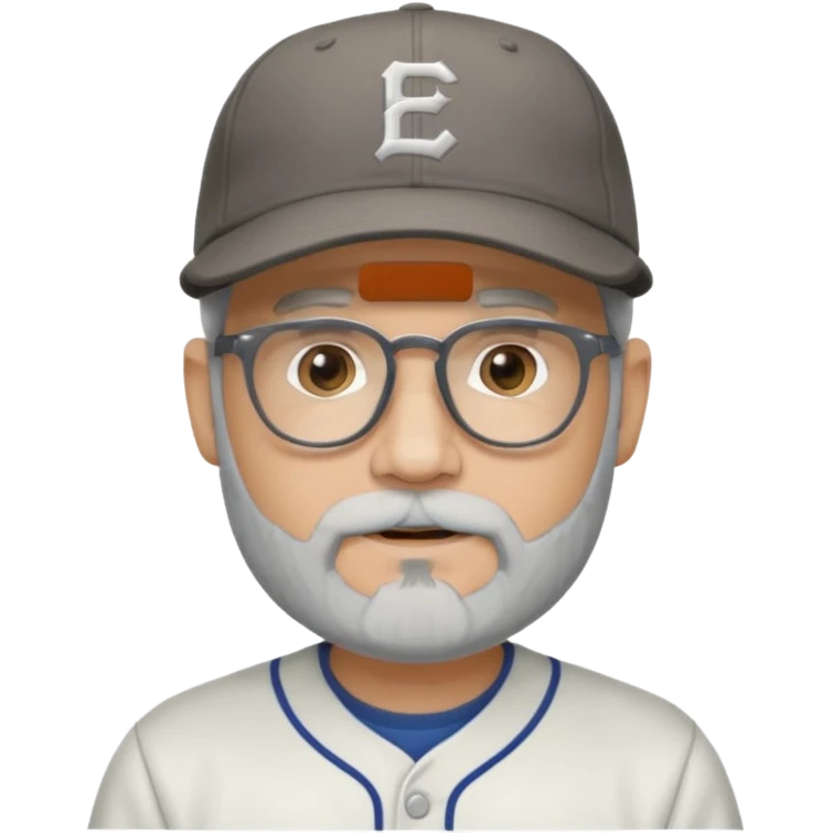 male full gray beard glasses and baseball cap emoji