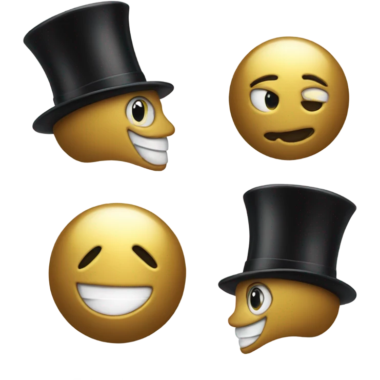 Golden Smiling Football with a top hat on emoji