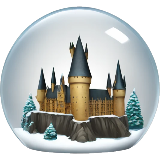 hogwarts , snow globe, 4k, no background emoji