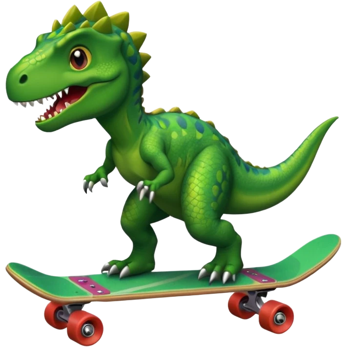 Dinosaur on a skateboard emoji