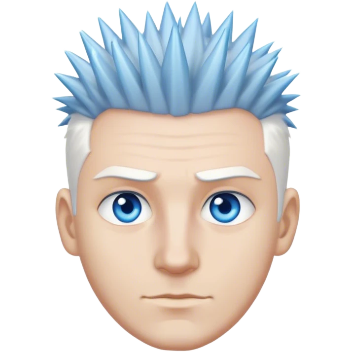 A man with blue eyes white spiked hair emoji