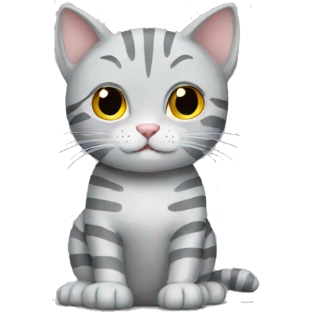 grey cat with stripes emoji